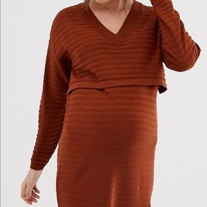 ASOS DESIGN Rust Midi Dress | Nursing Friendly